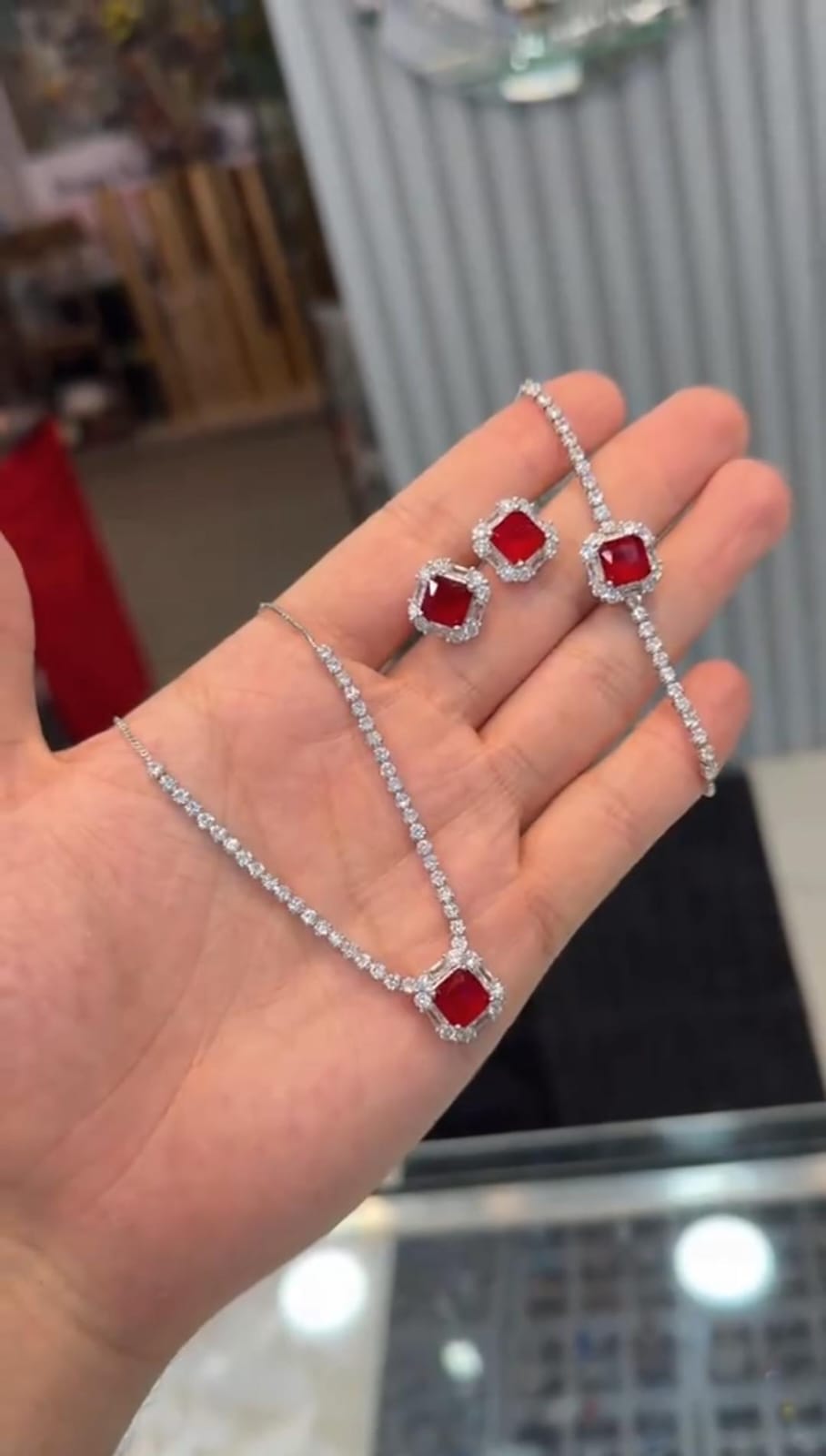 Zircon Stone Necklace Set